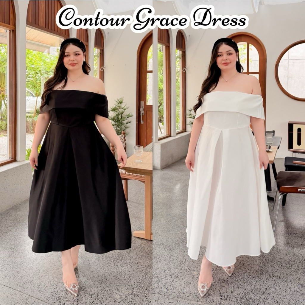 Lady M | Contour Grace Dress plussize เดรสยาวสำหรับสาวอวบ ผ้าซาตินสวยหรู คลาสสิก ใส่ออกงานกลางคืน ทางการ พรีเวดดิ้ง