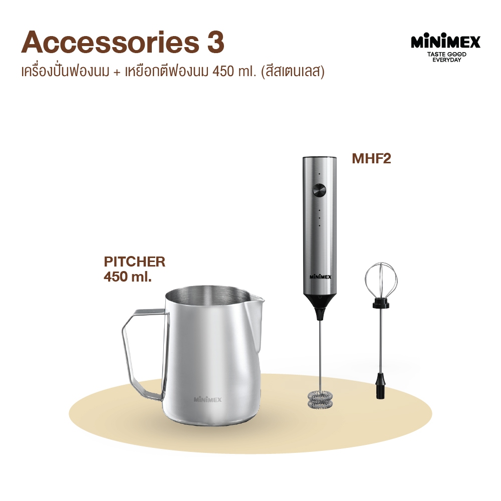 [SET สุดคุ้ม] MiniMex ชุด ACCESSORIES  (MHF2 + PITCHER ขนาด 450 ML)