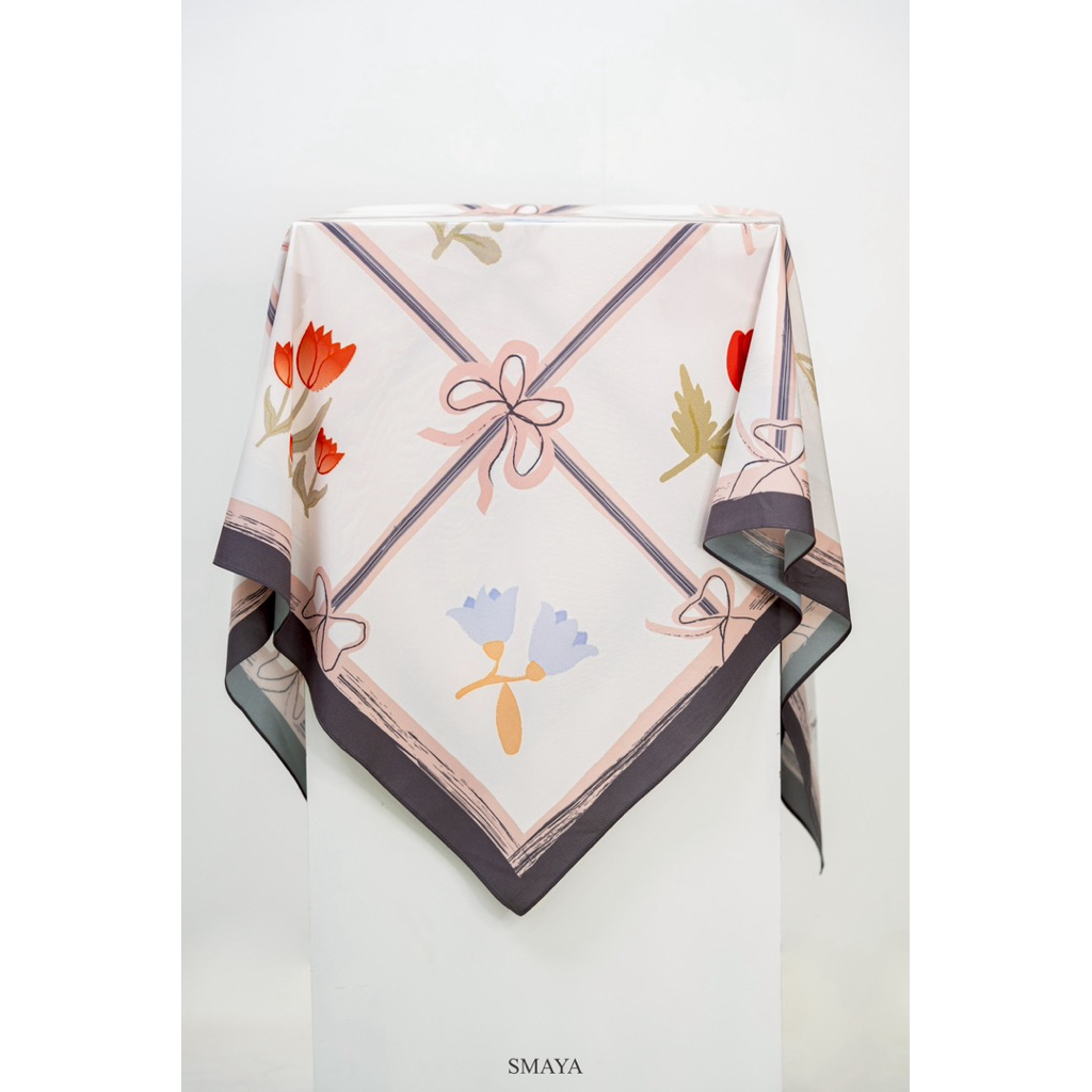Cotton Nano Matt ฮิญาบพิมพ์ลาย ขนาด 115*115 cm ราคา ถูกที่สุด ดีลบีเคเค แกลเลอรีภาพที่ 5