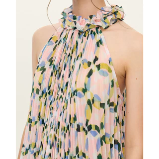 Aunchadabrand - Love rosie top เสื้อพรีทคล้องคอผ้าพิมพ์ลาย ชุดไปงาน