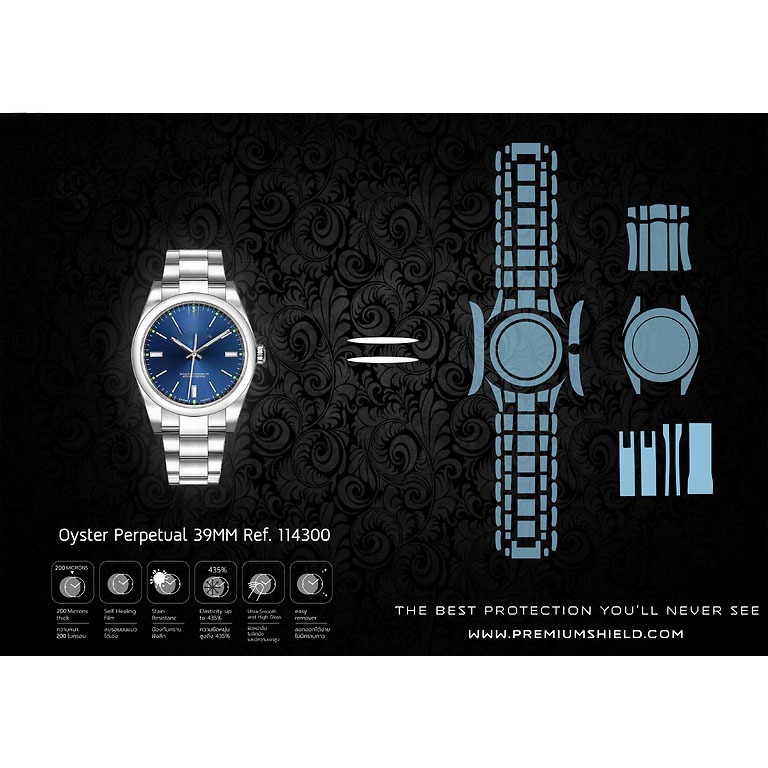 ฟิล์มกันรอยนาฬิกา Watch Protection Film สำหรับ แบรนด์ รุ่น Rolex Oyster Perpetual 39mm Ref.114300