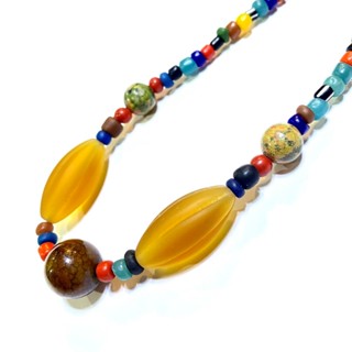 ช้างกระบี่ สร้อยคอ เส้นที่133 สร้อยคอหินลูกปัดโบราณ โชว์เม็ด…