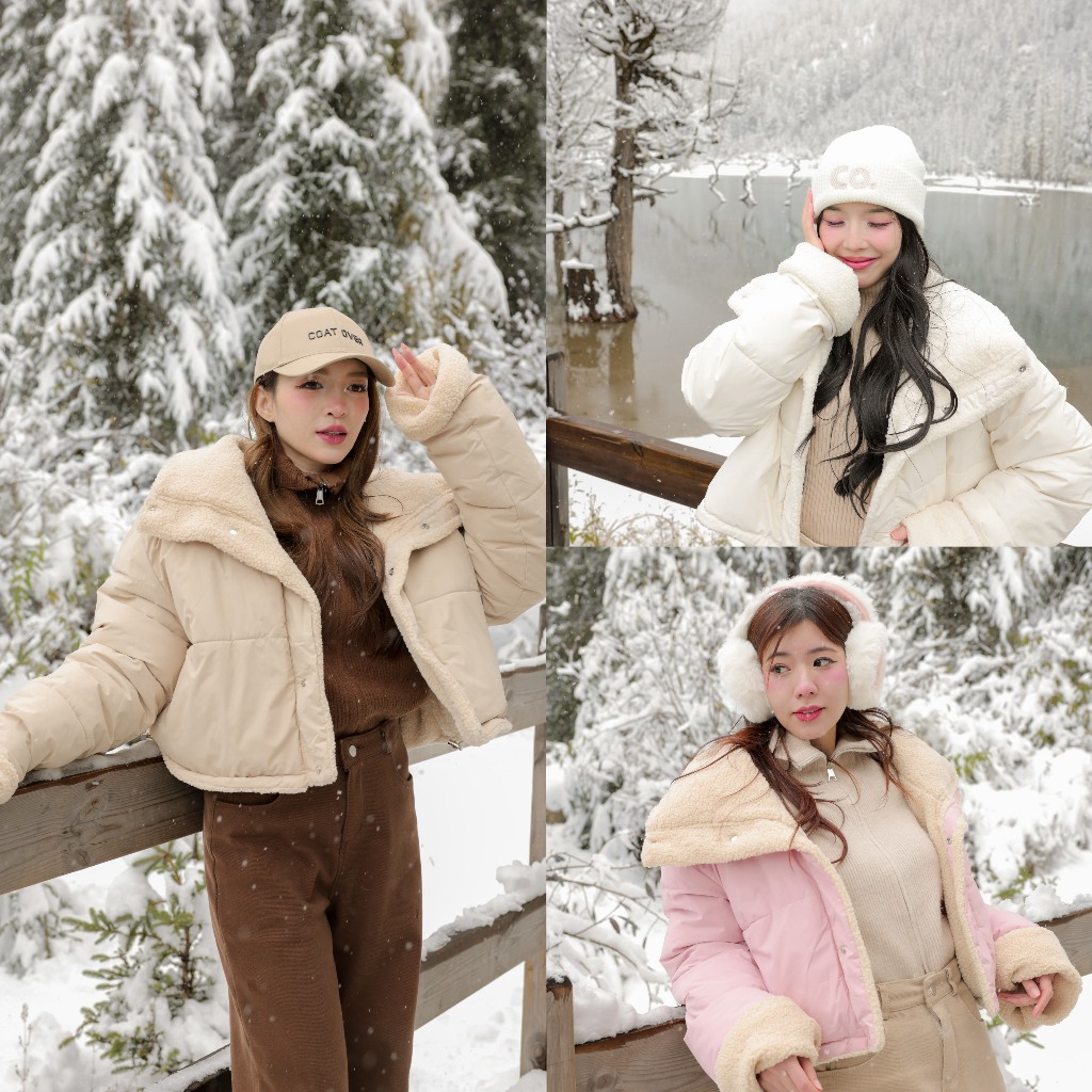 CO1197 | Cropped Down Jacket - แจ็คเก็ตทรงครอปขนแกะนุ่มฟู