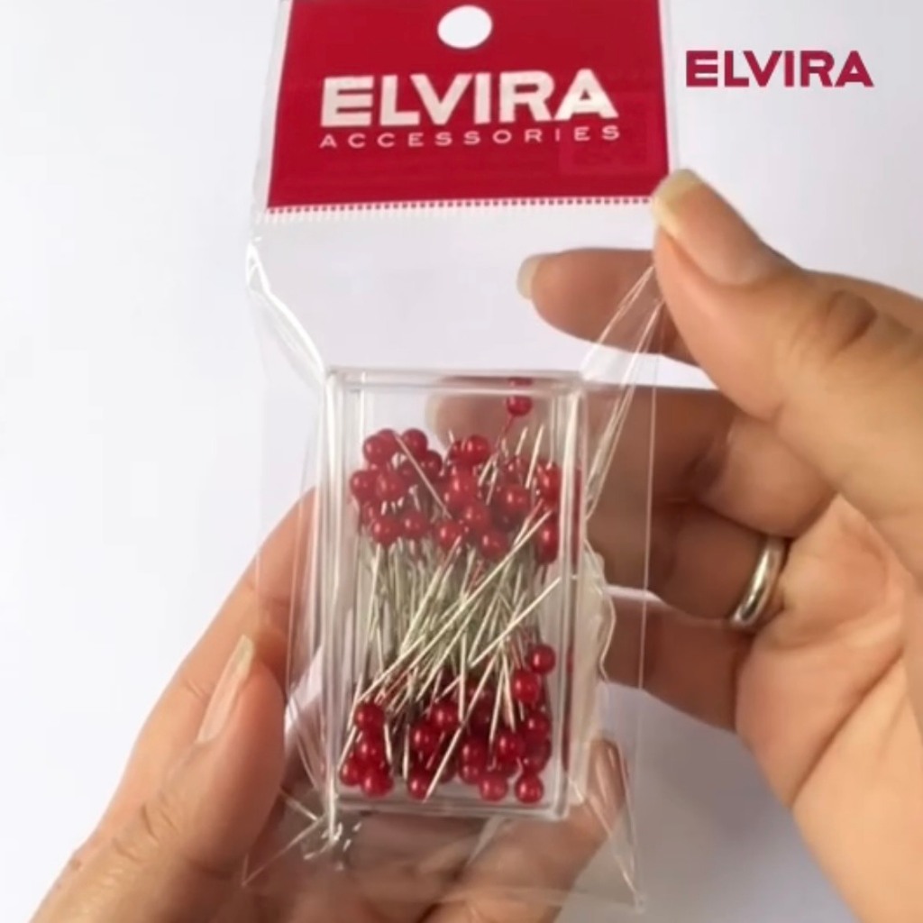 ELVIRA เข็มหมุดกล่อง (11-8104-0042)  แดง/ชมพู/ขาว