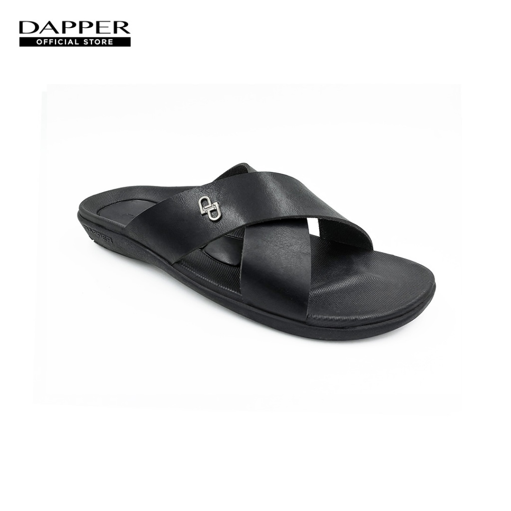 DAPPER รองเท้าแตะ แบบสวม DP Iconic Cross Strap Sandals สีดำ (HSK/BK/2103SC)
