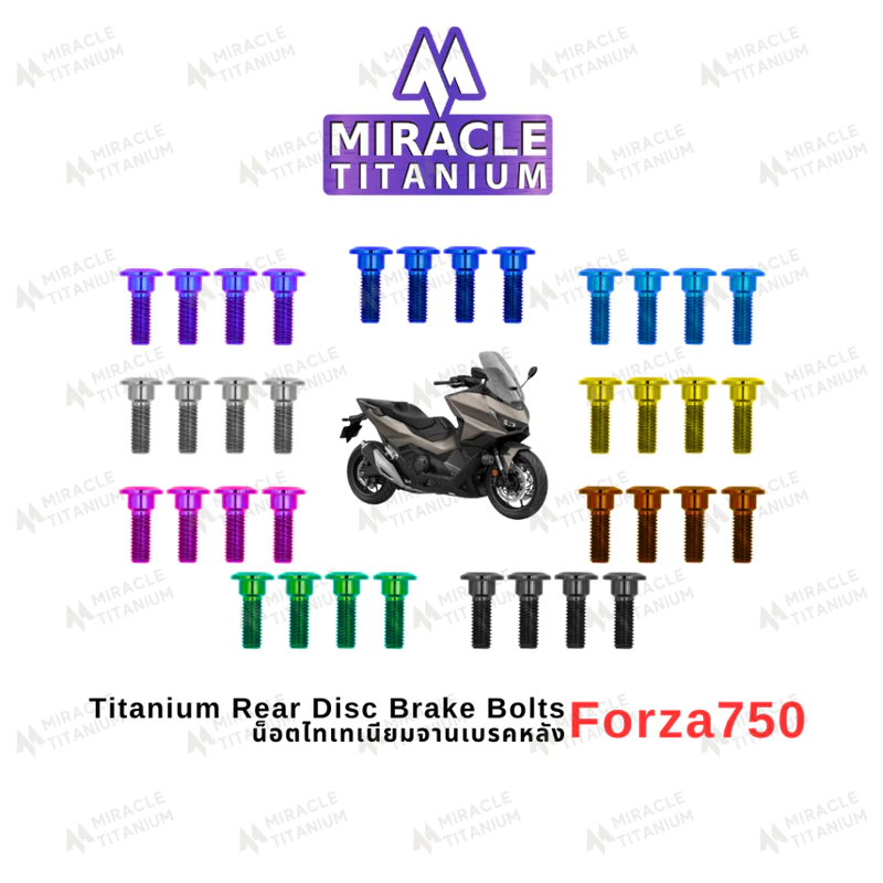 Honda Forza750 น็อตจานหลัง ไทเทเนียม Titanium Rear Disc Brake Bolt