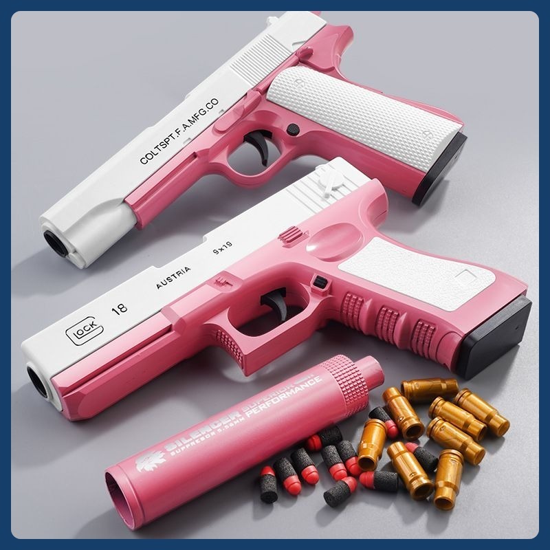 ของเล่นของขวัญวันเกิดเด็ก M1911 - ปืนของเล่นไม่เป็นอันตรายพร้อมตัวดีดกระสุนและฟังก์ชันการยิง