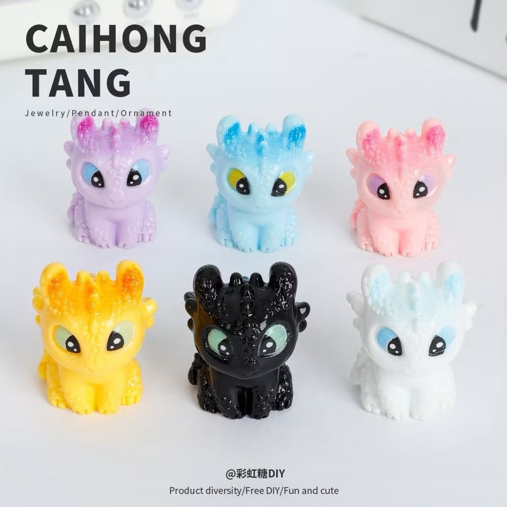 🐉พร้อมส่งในไทย🐉 น้องเขี้ยวกุดสีทึบ ตัวจิ๋ว 🌈แบบสุ่มสี 🌈ราคาต่อตัว