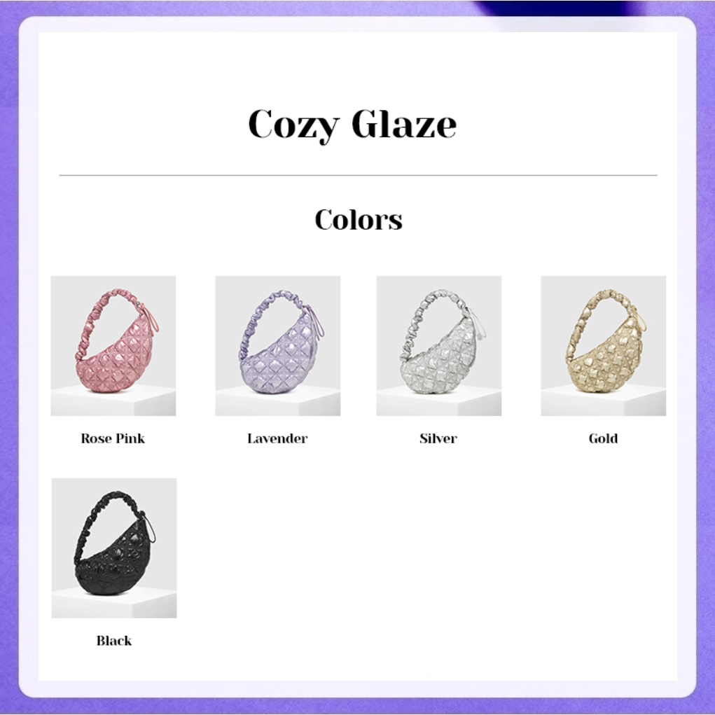 Carlyn Cozy Glaze Bag 5 Colors H73109010 (Rose Pink, Lavender, Silver, Gold, Black)