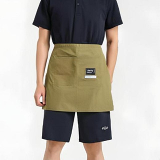 ผ้ากันเปื้อนแบบสั้น กันเปื้อนผูกเอวสีพื้น กันนำ้ สไตล์ดั้งเด…