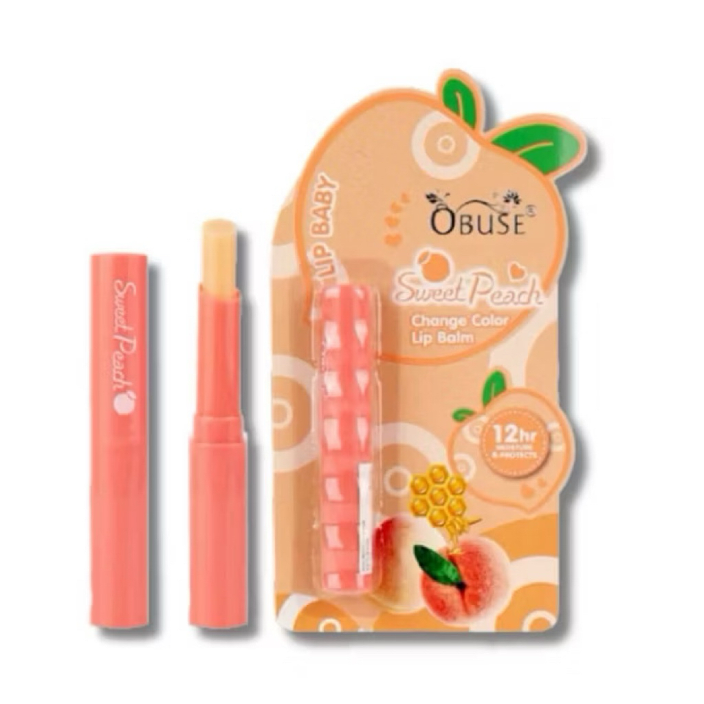 ลิปพีช Obuse sweet peach lip balm ลิปบาล์มมบำรุงปาก