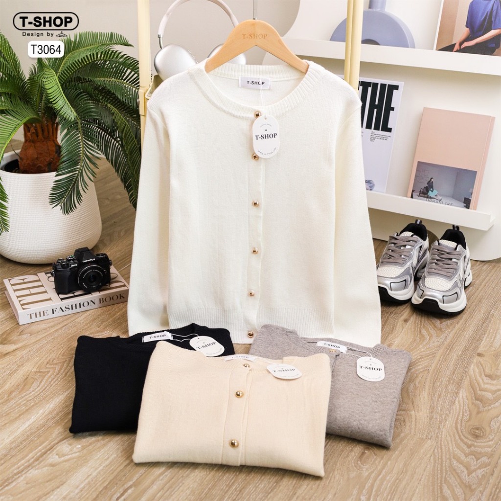 CreamyStore เสื้อไหมพรมแขนยาว สีพื้น เสื้อคลุมคาร์ดิแกน งานไทย - รูปที่ 4