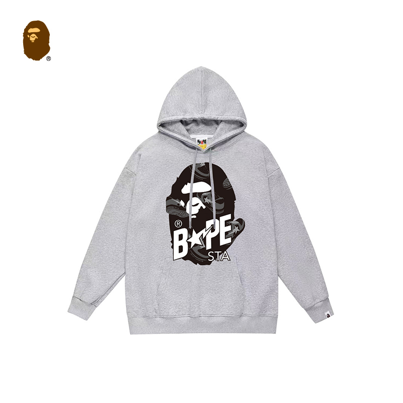 BAPE🇯🇵 พร้อมส่ง/เสื้อฮู้ด BAPE เสื้อฮู้ดทรงหลวมพิมพ์ลายหัวลิง