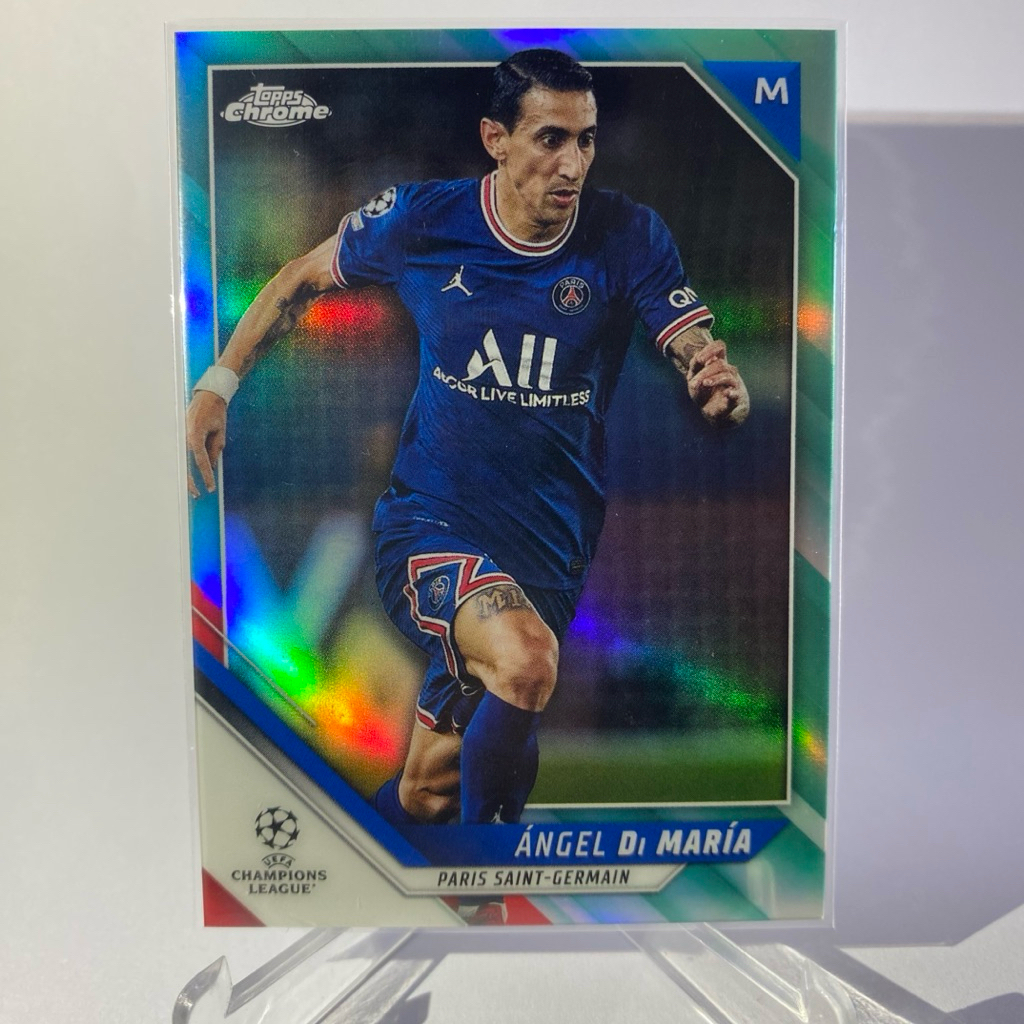 การ์ดนักฟุตบอล ANGEL DI MARIA, (การ์ด Run # 186/199), PARIS SAINT-GERMAIN, TOPPS CHROME 2022