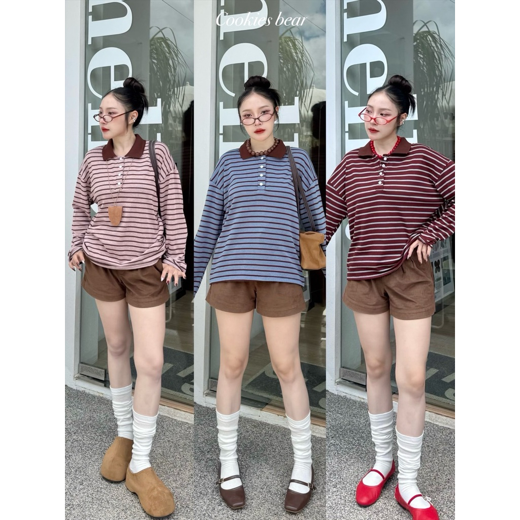 M01 - Cookies Bear ⛱️ งานเสื้อโปโลคอปกแขนยาวเนื้อผ้านิ่ม งานแต่งปก 💕