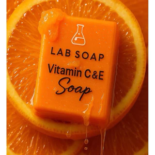 ราคาต่อ1ก้อนLAB SOAP สบู่ส้มสด วิตามินซีแอนด์อีสบู่ผิวหน้าและผิวกาย 100g