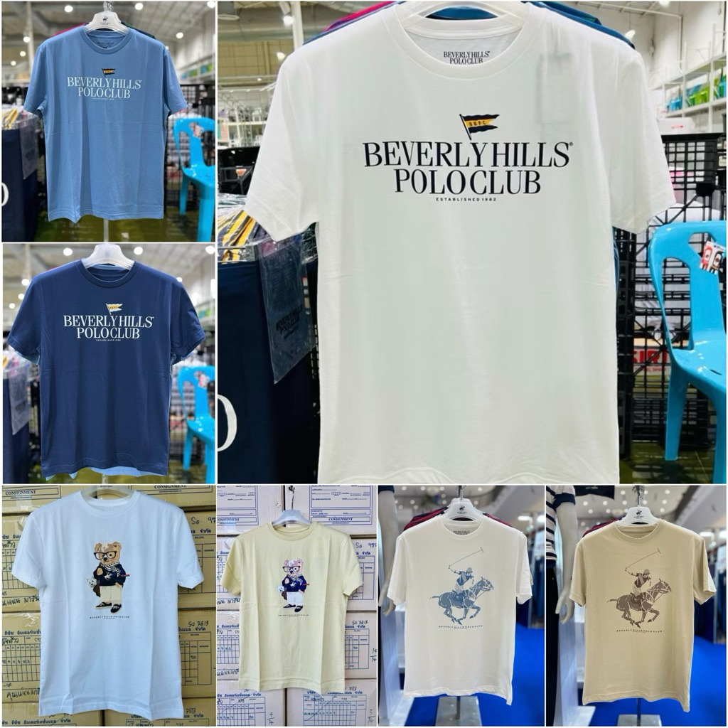 พร้อมส่ง‼️🔥BEVERLY HILLS POLO CLUB New In! Regular-fit T-shirt เสื้อยืดคอกลมแขนสั้นทรงใหม่