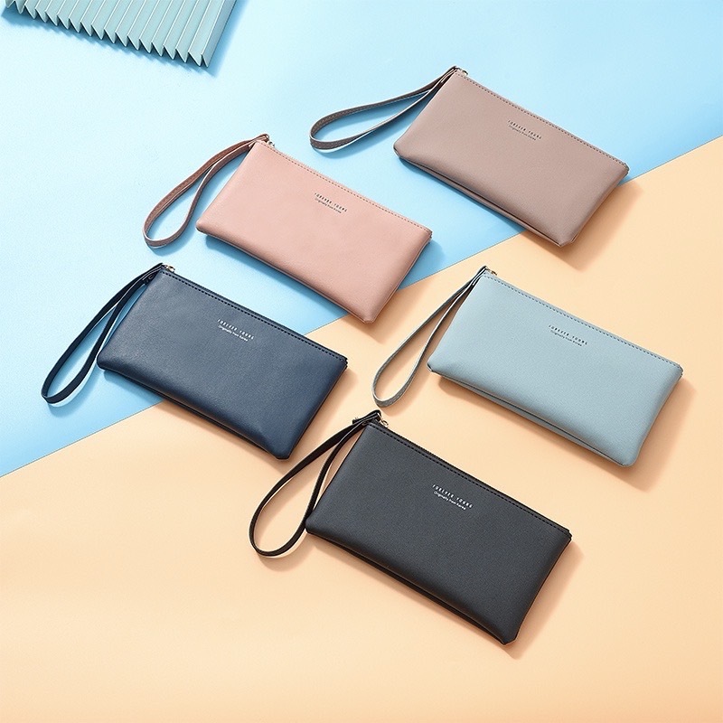 กระเป๋าใส่ของ กระเป๋าสตางค์พกพาใบยาว หนังสวย ใส่เหรียญ ธนบัตร -- D8001