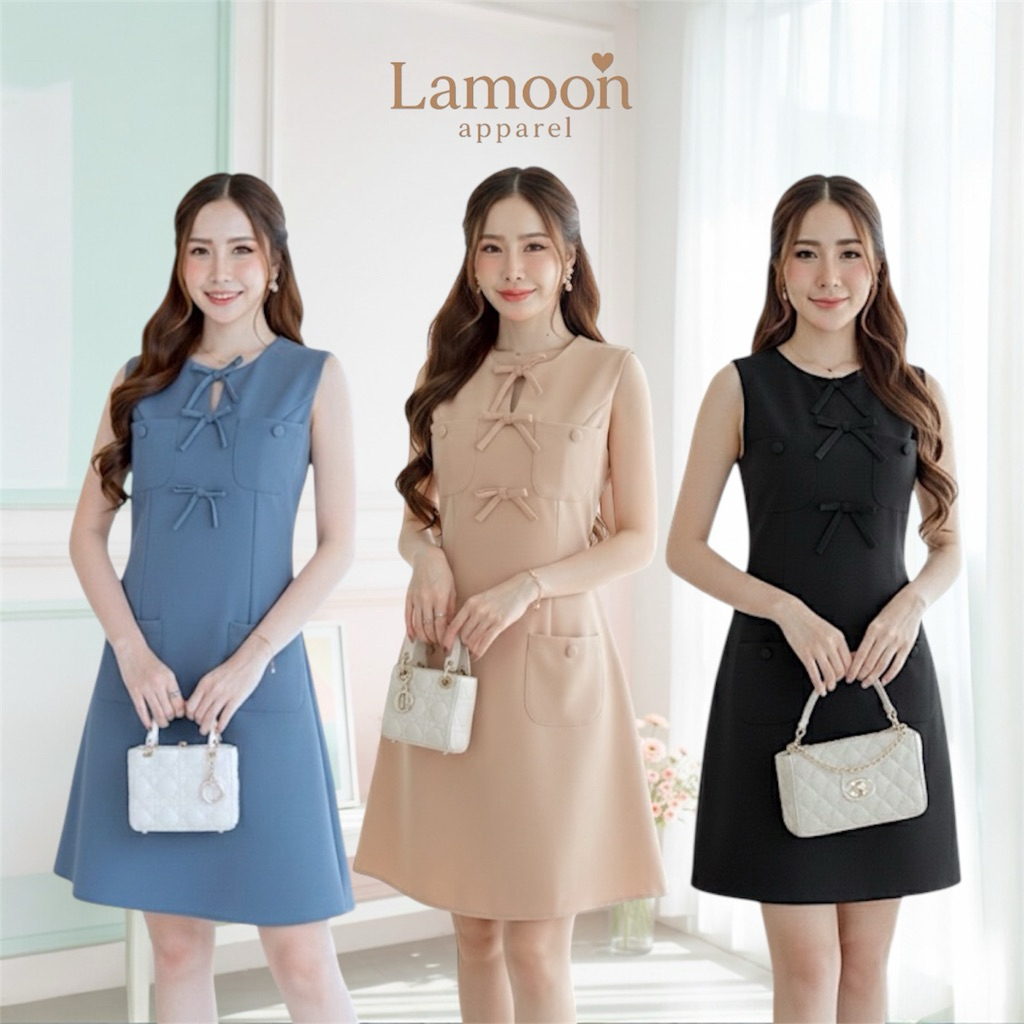 💕 เดรสโบว์ Jelly Dress สไตล์เกาหลี ใส่เที่ยวคาเฟ่ เดรสน่ารักใส่สบาย มีหลายสี พร้อมส่ง