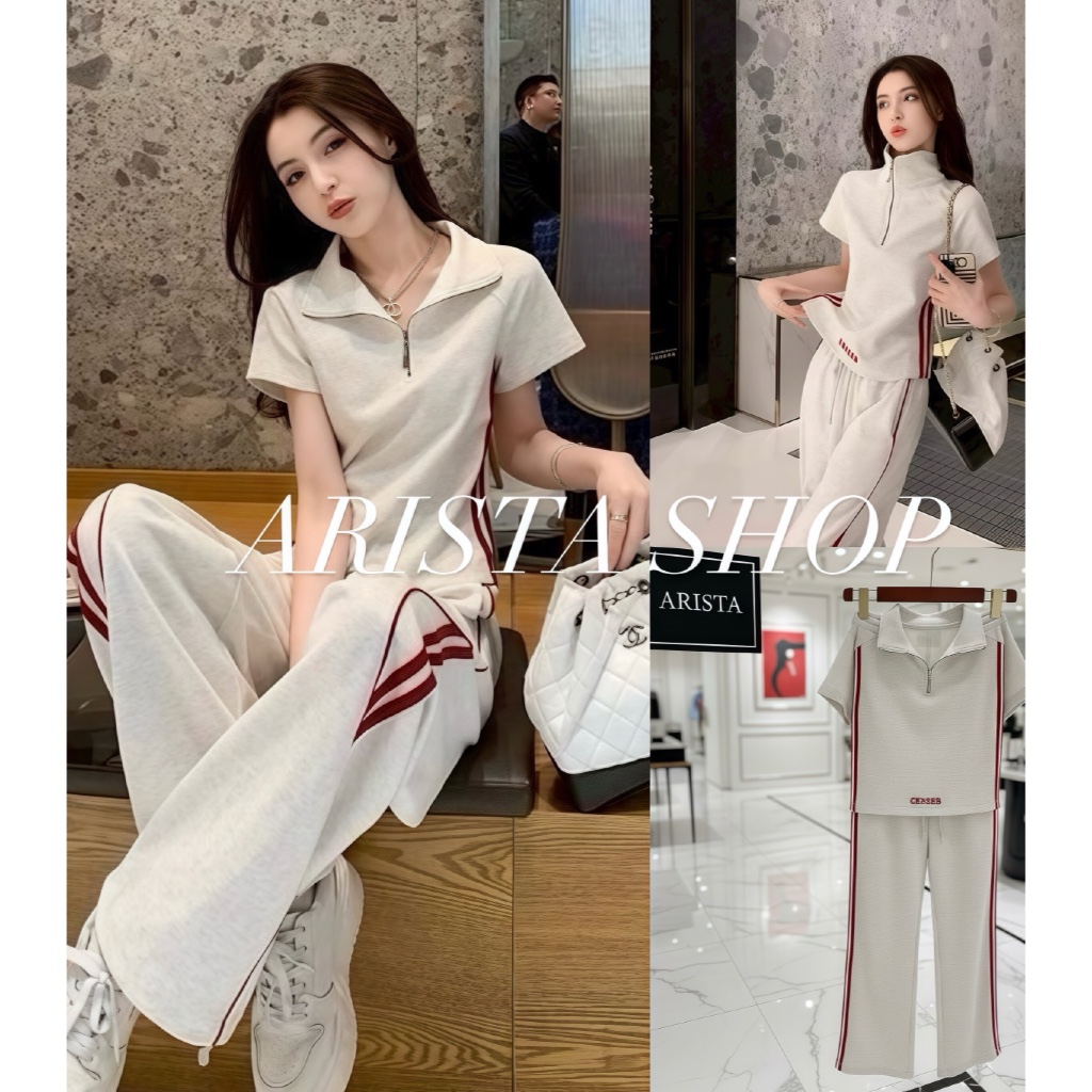 งานเกรดนำเข้า ❌พร้อมส่ง ส่งไว❌ชุดเซทผ้ามอสเคปผสมลินิน รุ่น Gray Glam Set