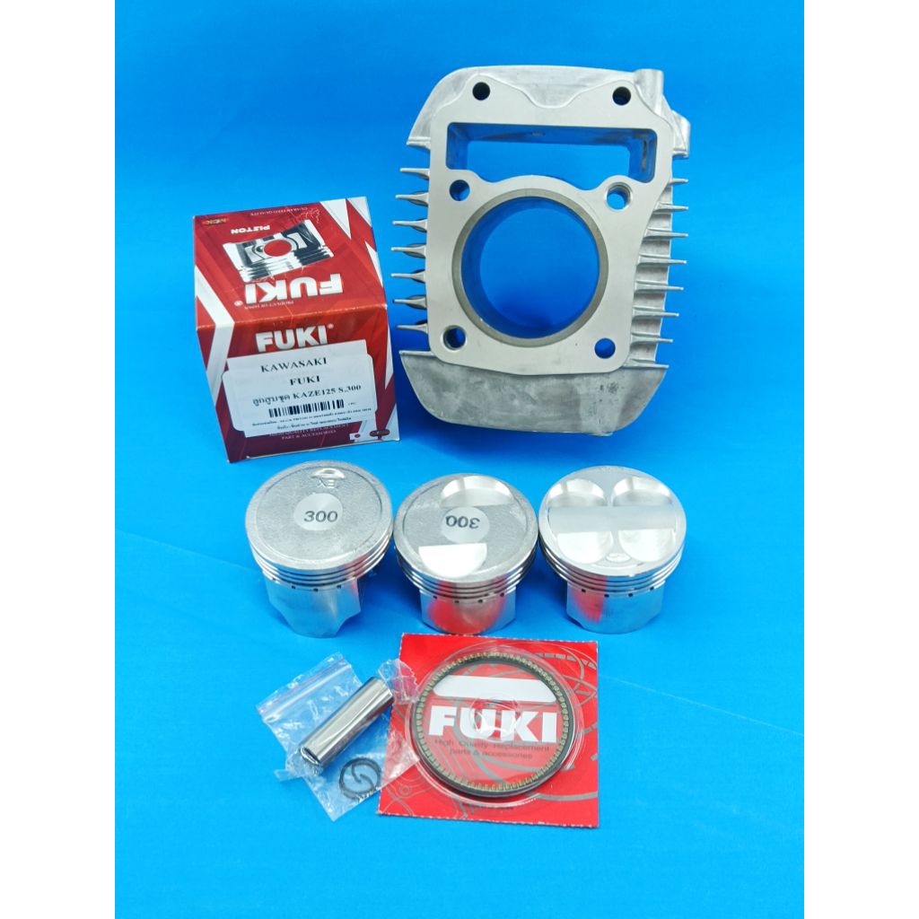 เสื้อสูบ W125i,MSX/KYZ 59 ปลอกยาว พร้อมลูกคาเซ่ (ฟูกิ) 59 มิลสลัก13 หลบวาล์ว 2วาล์ว และ4วาล์ว