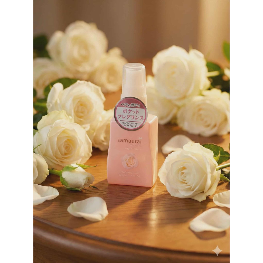 น้ำหอมกลิ่นกุหลาบขาว น้ำหอมยอดนิยม Samourai Woman White Rose 50ml.และ 150 ml.🇯🇵