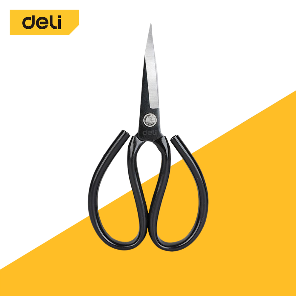 Deli กรรไกรเจาะโปโล 8 นิ้ว กรรไกรจีน กรรไกรอเนกประสงค์ ด้ามจับหุ้มยาง แข็งแรง ทนทาน ใบมีดคม Scissors
