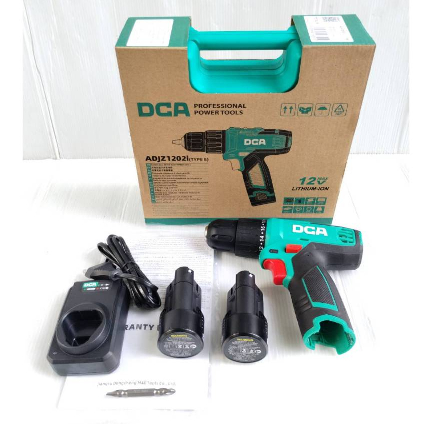 DCA สว่านกระแทก12V 💥รุ่นใหม่ล่าสุด💥ADJZ1202i ( TYPE E ) แรงบิดสูงสุด 35 นิวตัน แบตเตอรี่2.0Ah x2ก้อน สินค้ารับประกัน 1ปี