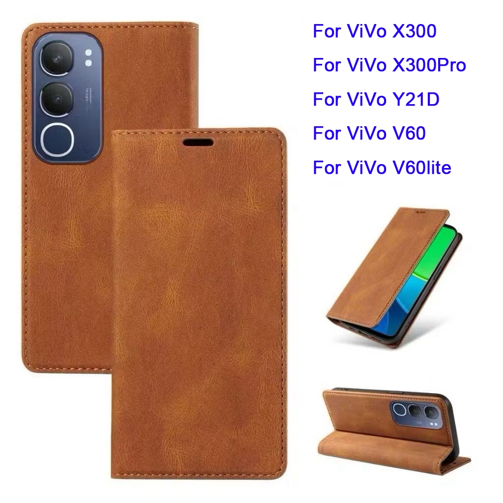 เคสฝาพับ ตั้งได้ ใส่บัตรได้ สำหรับ VIVO X300Pro VIVO X300 VIVO Y21D/Y31(2025) VIVO V60lite VIVO V60 