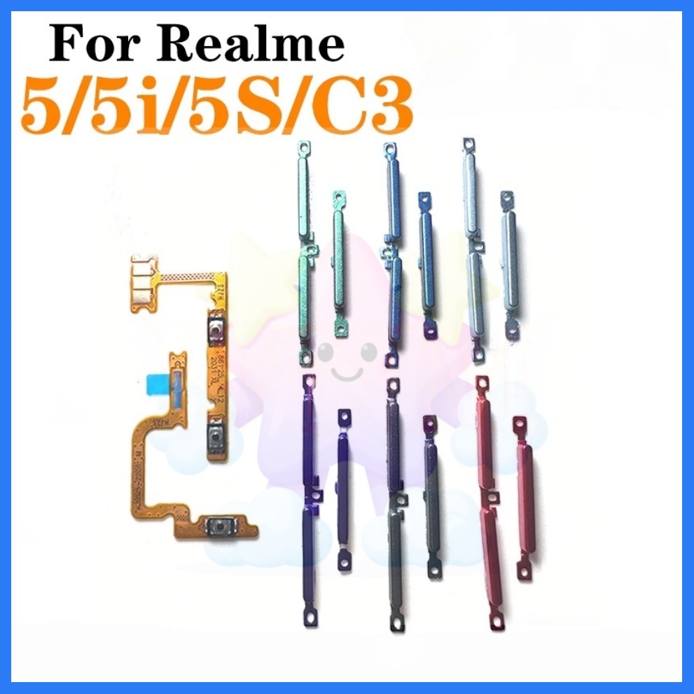 สําหรับ OPPO Realme 5 5i 5S C3 C3i ปุ่ม Flex บน/ปิดปุ่มสวิทช์ด้านข้าง Key Volume Up Down Flex สายโทรศัพท์มือถือ Part