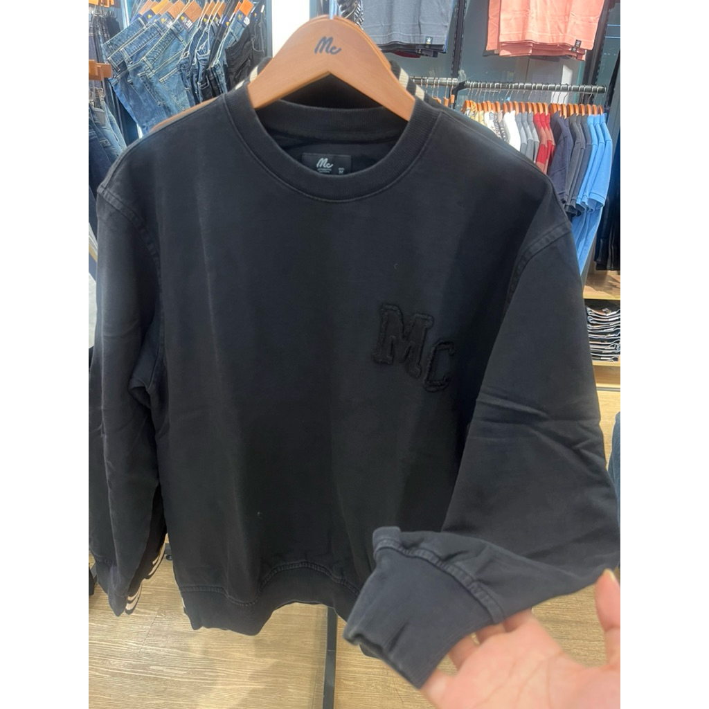 [กดโค้ดก่อนสั่ง] เสื้อสเวตเตอร์ Mc Jeans แท้ 100%✅ รุ่นใหม่ล่าสุด สีดำฟอกด่าง มีครบไซส์ การันตีจากช้