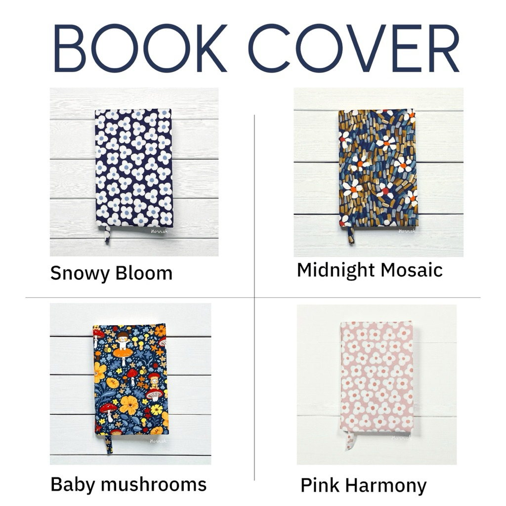 Made-to-Order  ปกห่อหนังสือผ้า  Mori Bloom Collection (ห่อรัก) Book cover) New Size !  A6 / B6 / A5 / A5+ / B5 / A4