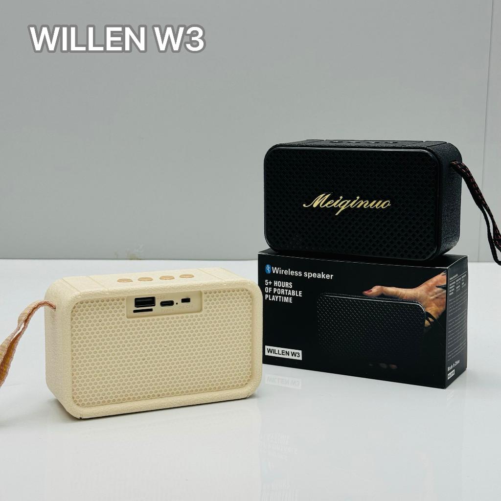 MEIQIUNO ลำโพงบลูทูธไร้สาย รุ่น W3 รองรับ Bluetooth USB และ TF Card เชื่อมต่อได้ 2 ตัว พร้อมสายหิ้ว 