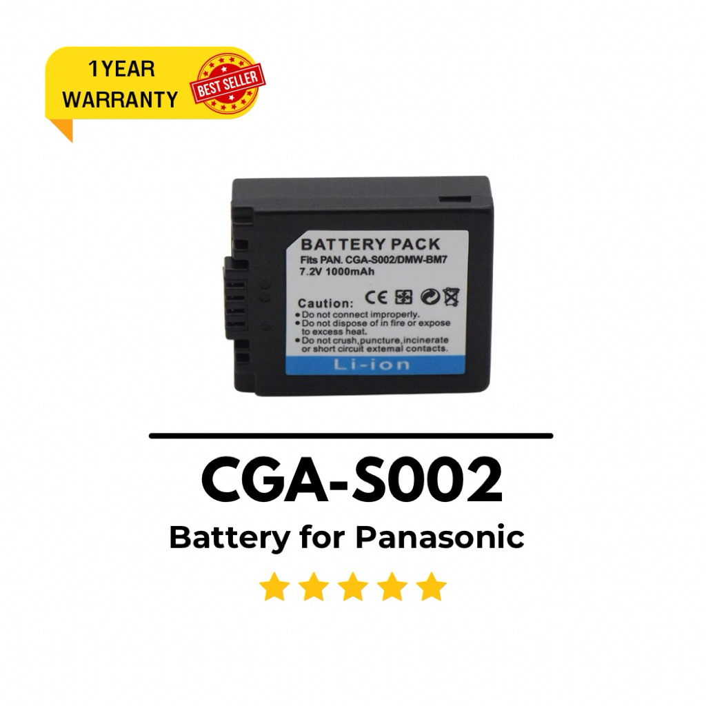 CGA-S002 /CGA-S002E battery camera for Panasonic FZ1,DMC-FZ1B,DMC-FZ1K,DMC-FZ8