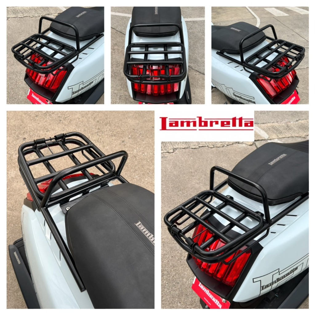 Spring version (ตะแกรงพับได้รุ่นสปริง) Lambretta x200/x300 พับหน้าเข้า รุ่นสปริง V.2 สีดำAKL. (CT-03)😎A😎