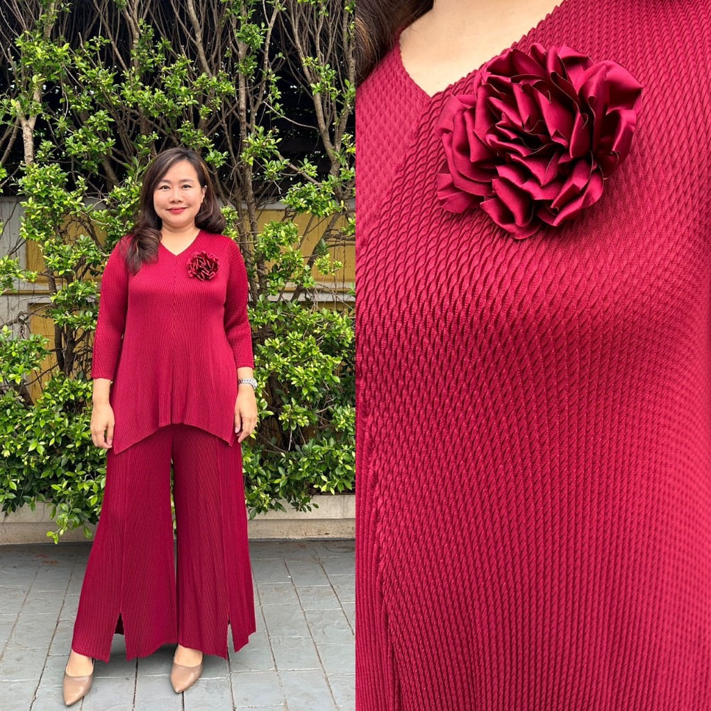 PleatByNisa A879 ชุดเซ็ตอัดพลีทผ้าพรีเมียม เนื้อผ้าคุณภาพ Polyester100%