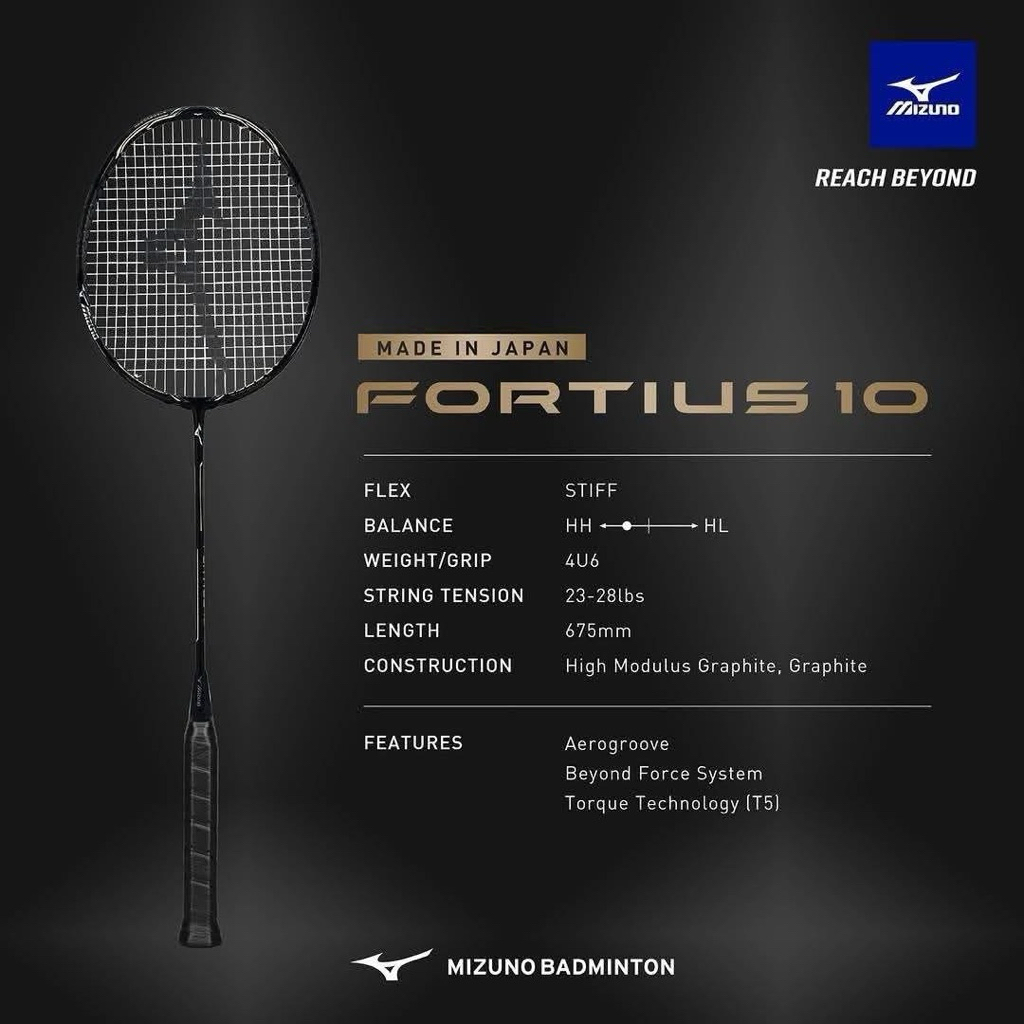 ไม้แบดมินตัน Mizuno รุ่น FORTIUS 10 BDSS (MADE IN JAPAN) ประกันศูนย์ไทย