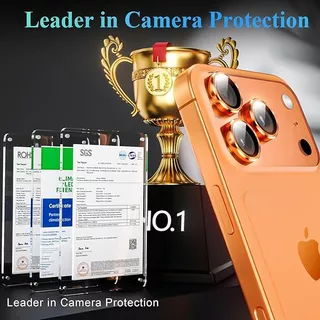 ฟิล์มกระจกนิรภัยเลนส์กล้อง iPhone 17 16 15 14 13 Pro Max วัสดุโลหะและกระจกนิรภัย 9H AR AF ไม่สะท้อนแสง เครื่องติดฟิล์ม