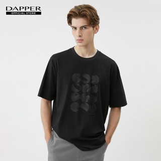 DAPPER เสื้อยืด Geometric Circle Print สีดำ (KR/BK/814RS)