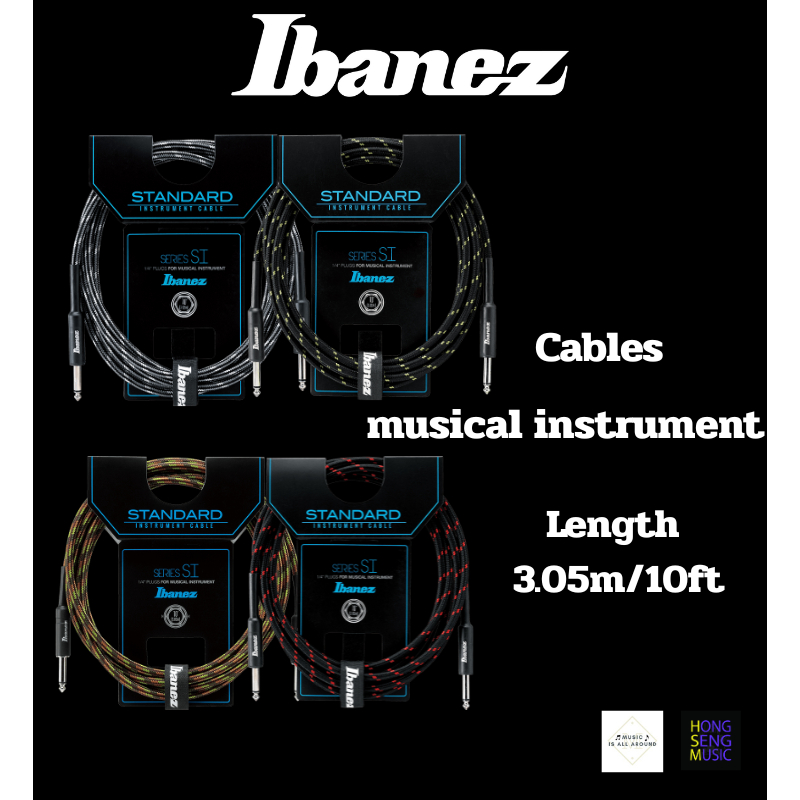 Ibanez สายสัญญาณ ขนาดความยาว 10 ฟุต รุ่น SI10 (woven) (3.05 เมตร)