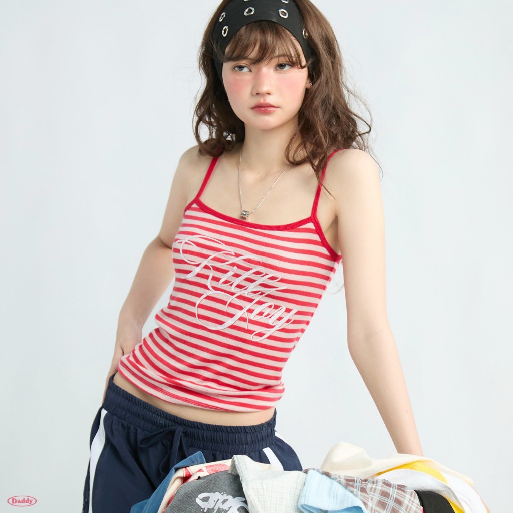 DADDYCLUB | Kill Joy Tank Top เสื้อสายเดี่ยวลายทาง สุดน่ารัก