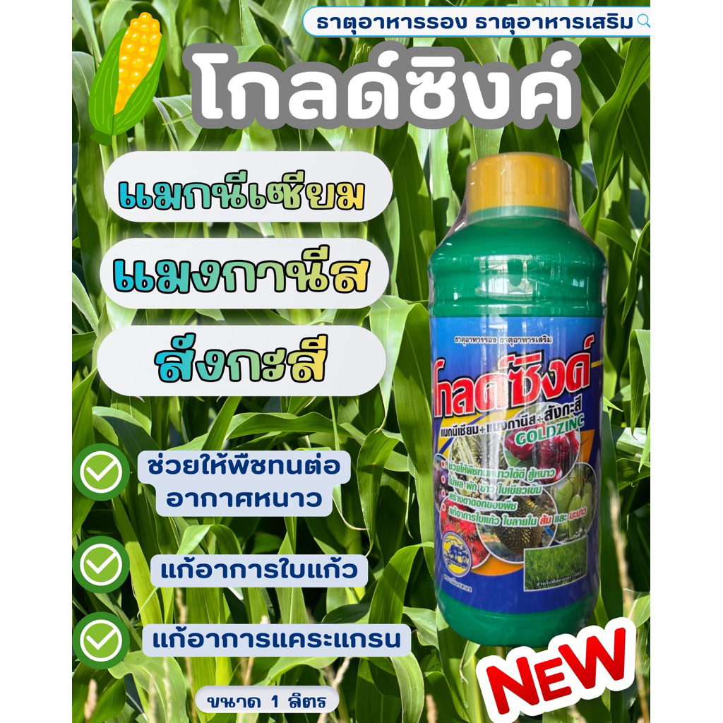 (รักษ์เกษตร)🌳โกลด์ซิงค์(ซิงค์) ✨สูตรเข้มข้น ช่วยใบเขียว ปรับสมดุลพืช ช่วยให้พืชหนาว ขนาด 1 ลิตร