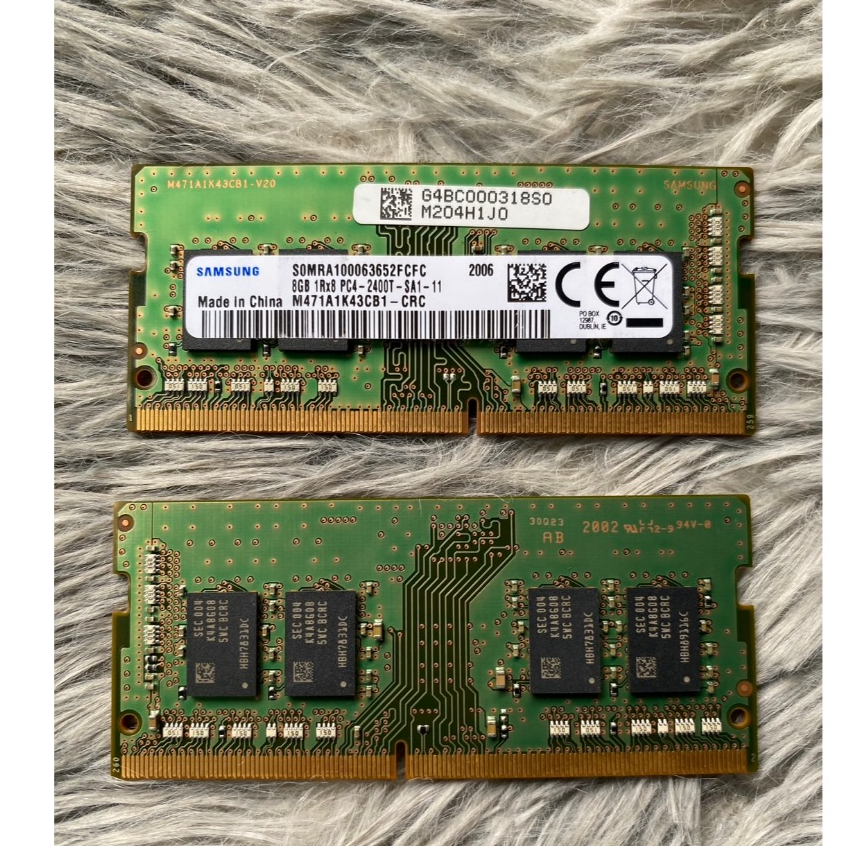 RAM SAMSUNG DDR4 RAM 8GB 1Rx8 PC4-2400MHZ หน่วยความจําโน้ตบุ๊ค สินค้ามือสองสภาพดี ไม่มีกล่อง