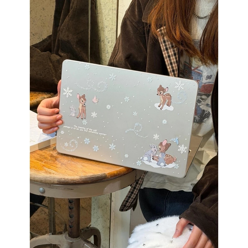 Miranda🚀พร้อมส่ง🚀เคสสำหรับแมคบุ๊คใส Bambi Glitter Neo13 Pro14 Pro16 M4 A3113 Air13 เคส MacBook Air15