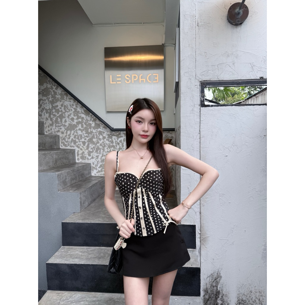 Cute dot set เสื้อมาพร้อมกับกระโปรง