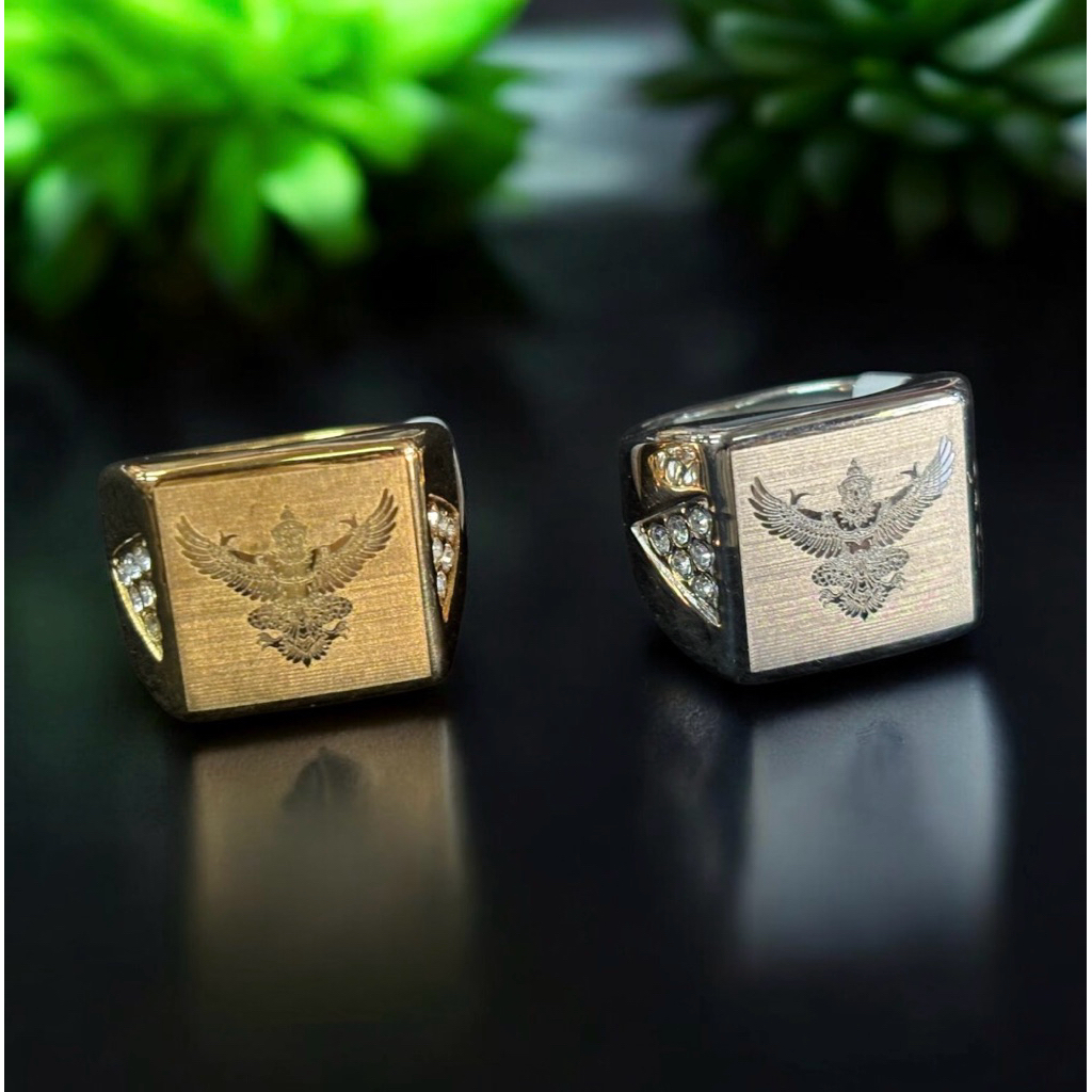 ✨(มี2สี)แหวนครุฑ18K ประดับเพชร อำนาจ วาสนา บารมี✨
