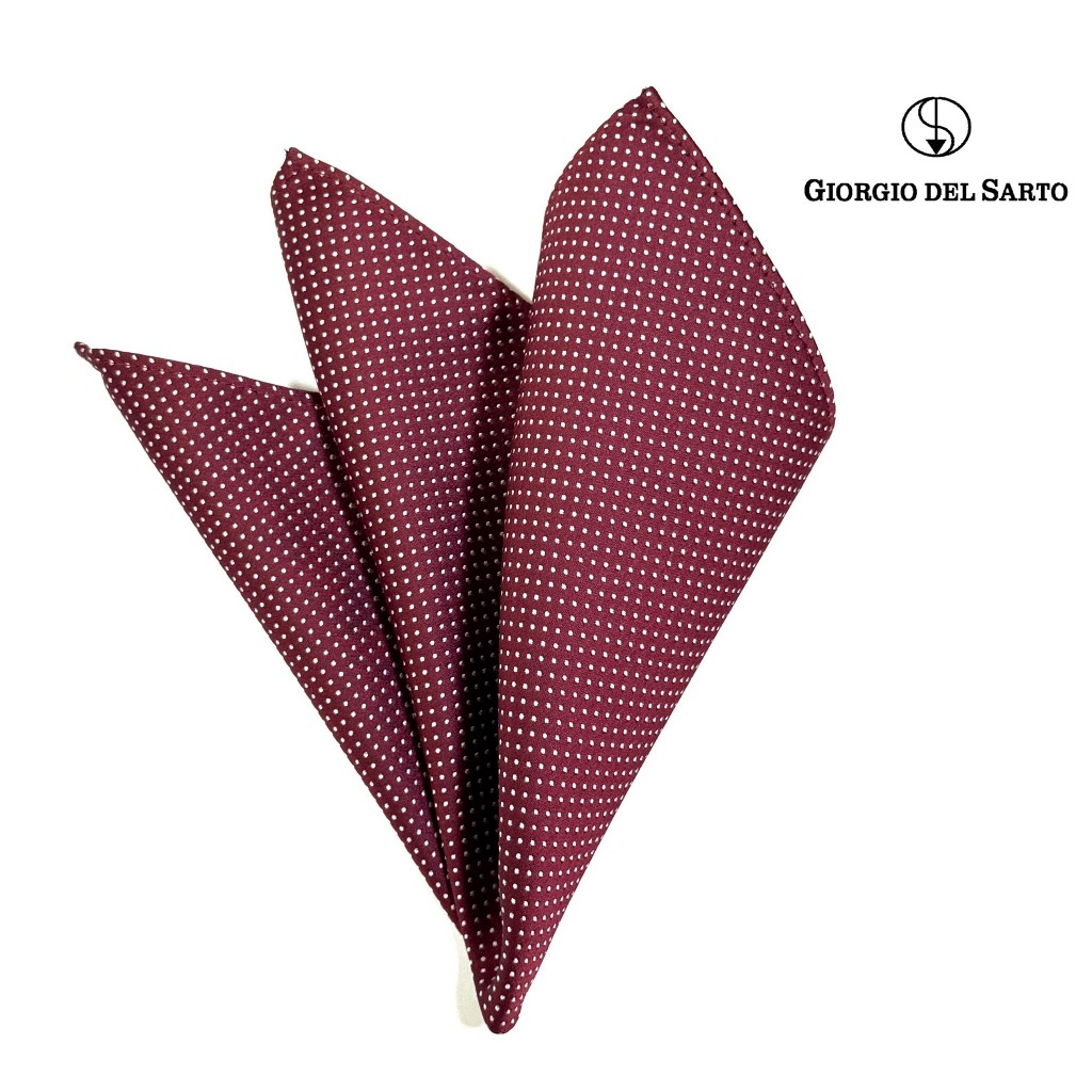 GIORGIO DEL SARTO Red Pocket Square ผ้าเสียบสูทสีแดง