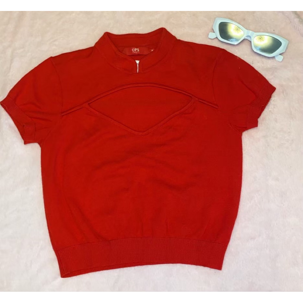 เสื้อคอจีนสีแดงCPSแท้
