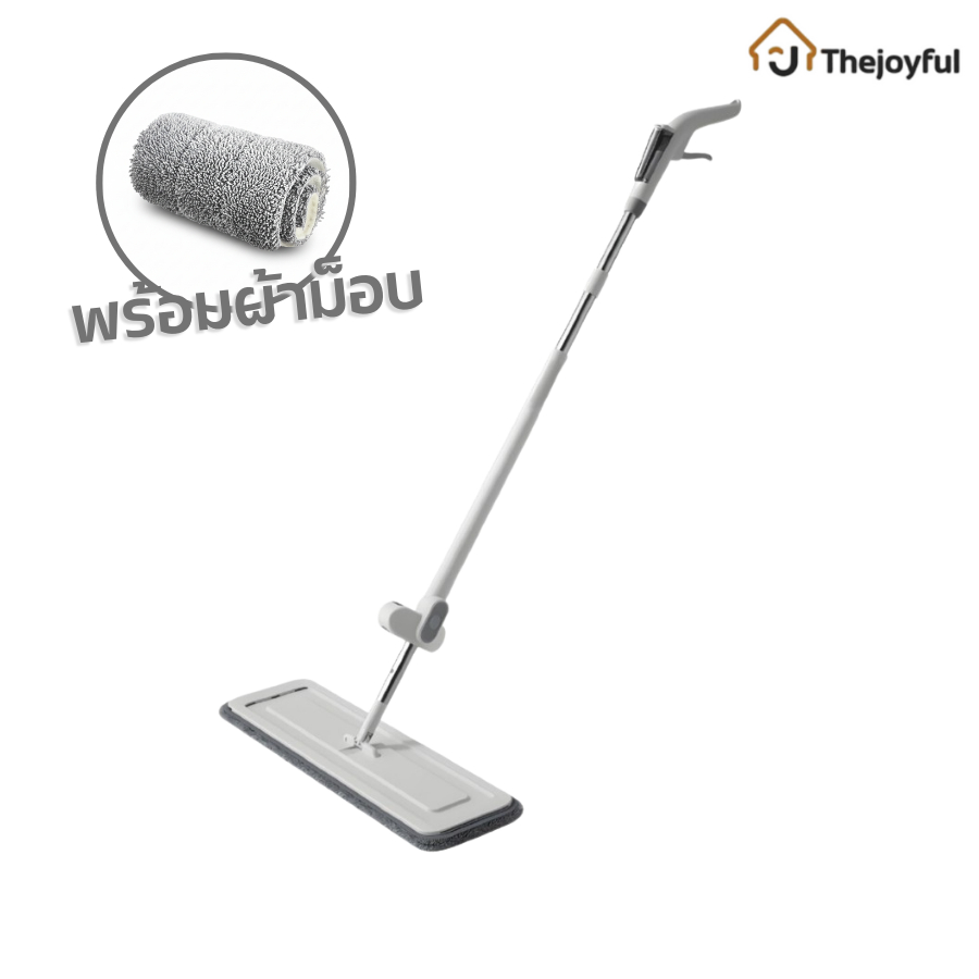 Thejoyful ไม้ถูพื้นแบบสเปรย์ ไม้ถูพื้นรีดน้ำ Spray Mop หัวฉีดละอองน้ำ แถมฟรีผ้าม็อบ กว้าง 3ซม.