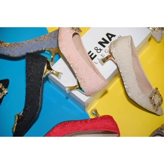 รองเท้าเเฟชั่นผู้หญิงเเบบคัชชูเเฟชั่นส้นปานกลาง No. 22-8 NE&NA Collection Shoes